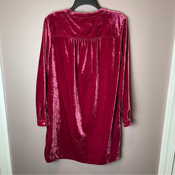 By Anthropologie Red Velvet Dress Long Sleeve XS - Picture 8 of 11